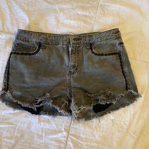 Free people black jean shorts